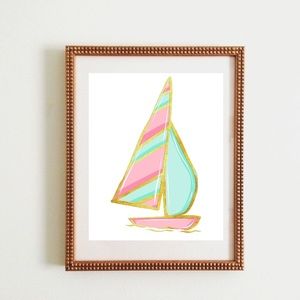 Preppy Wall Prints - Palm Beach Lilly Pulitzer style - set of 2